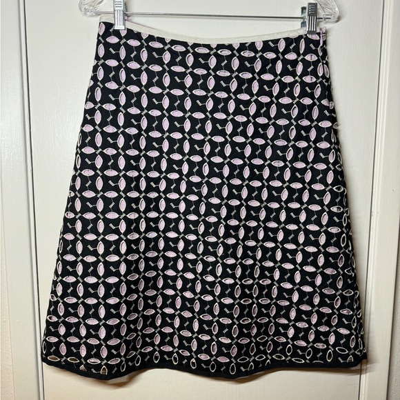 Vintage Snak Y2K Lavender Purple Black Leaf Floral Cut Out Mod A Line Skirt 6 - Picture 8 of 14